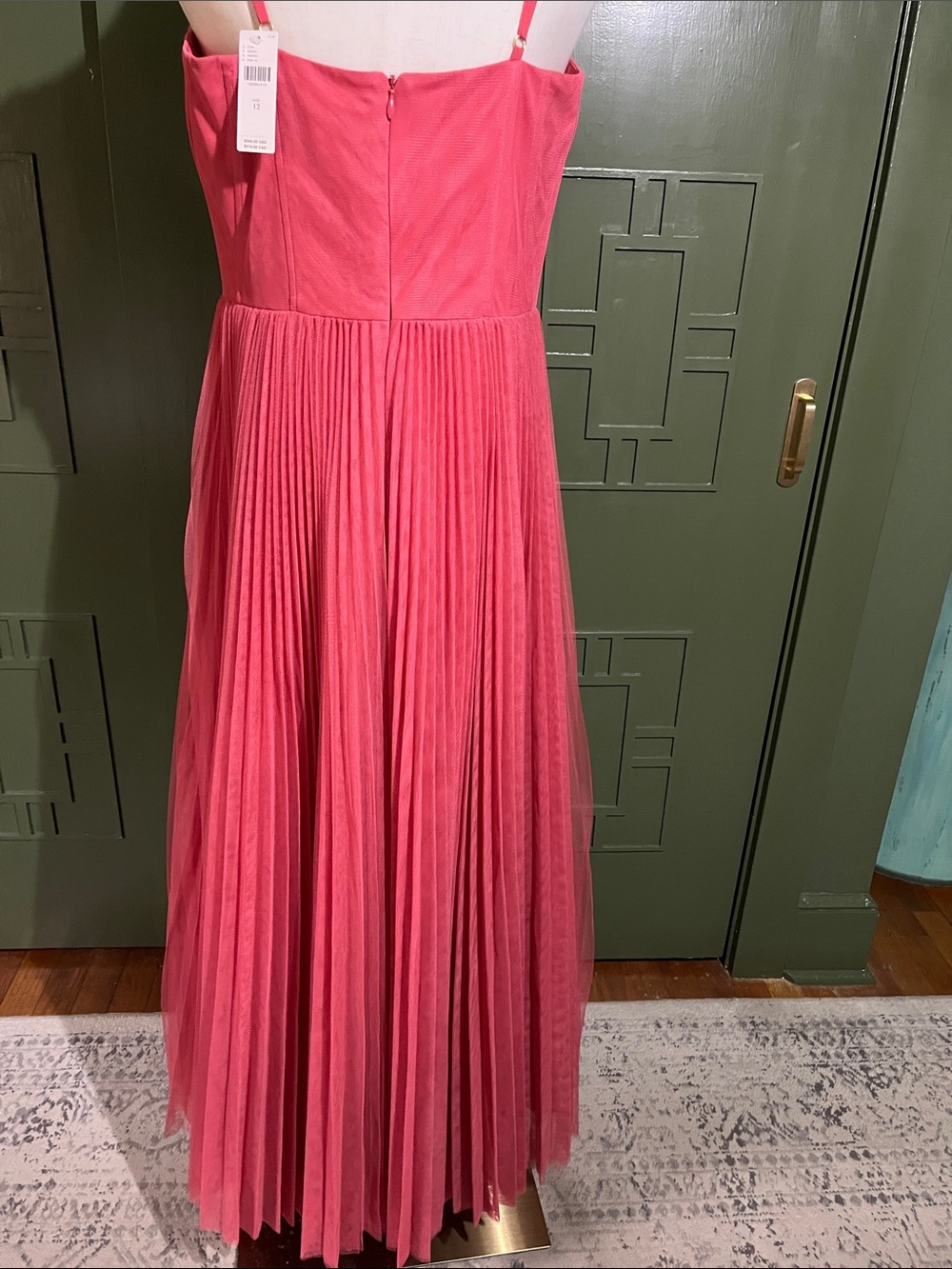 Hutch Cotton Candy Pink Pleated Maxi Dress with Spaghetti Straps - Picture 6 of 8